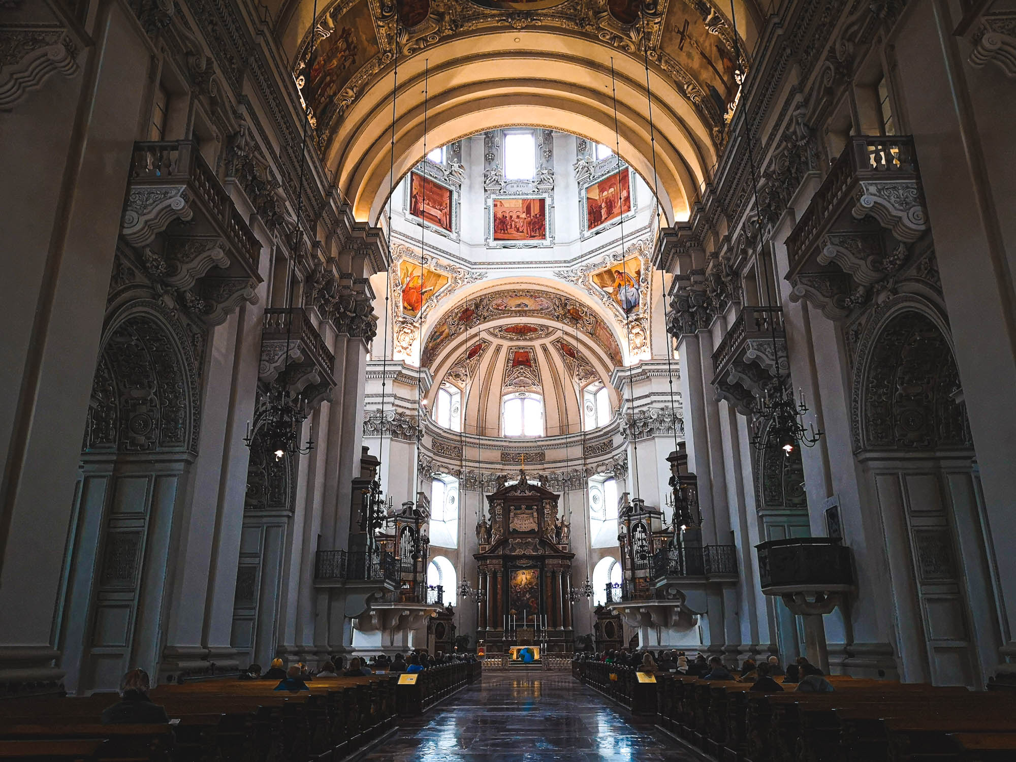 The interior of Salzburg Cathedral, Austria