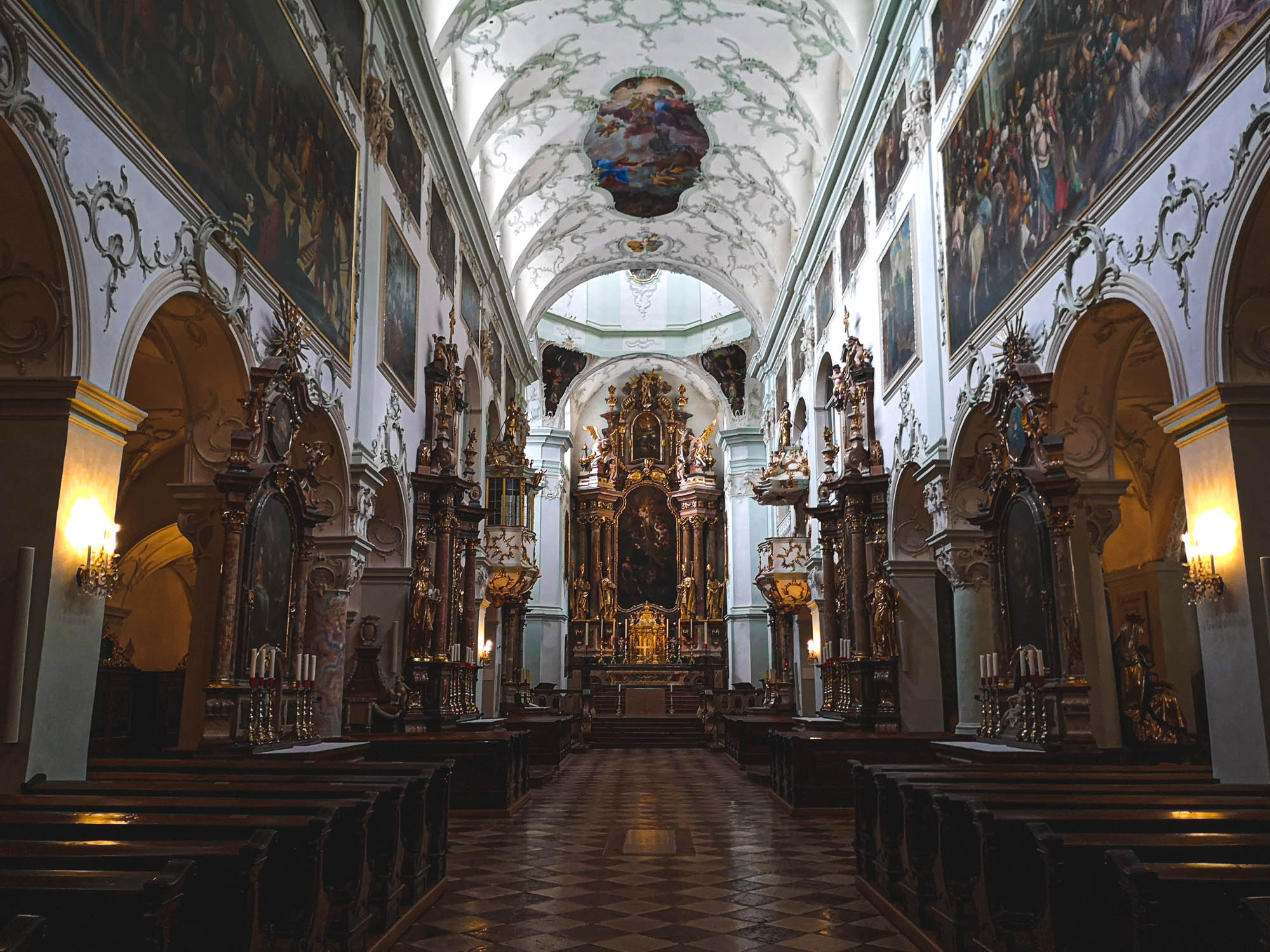 The interior of St Peter Church in Salzburg, Austria