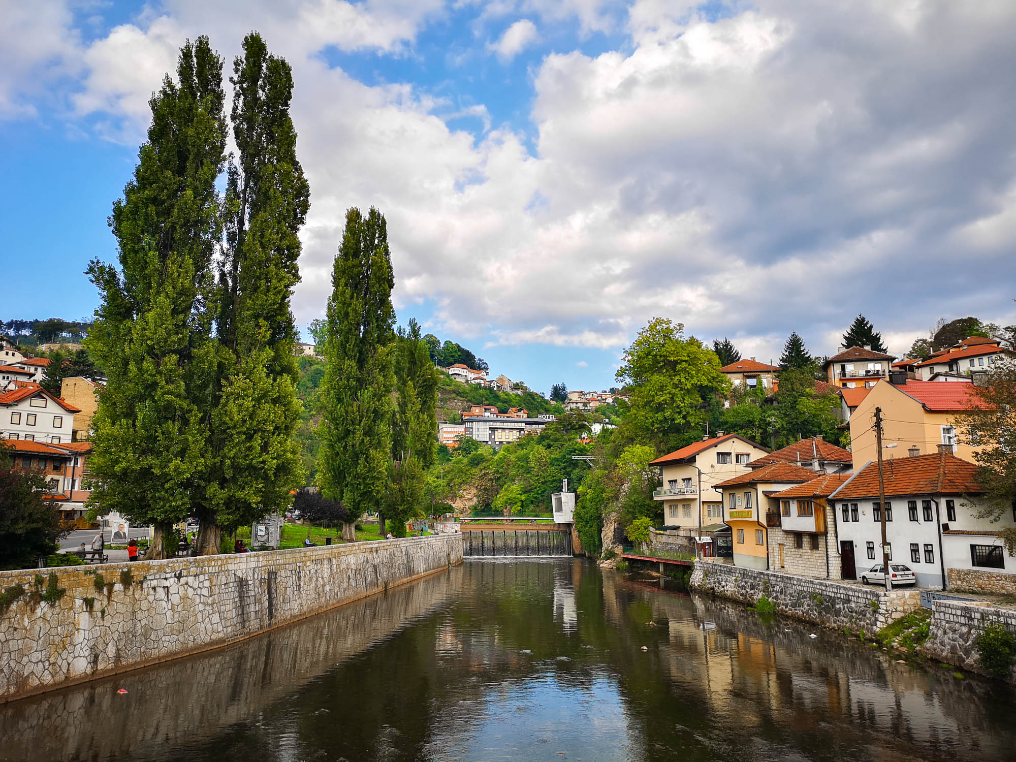 Miljacka River in Sarajevo, Bosnia & Herzegovina