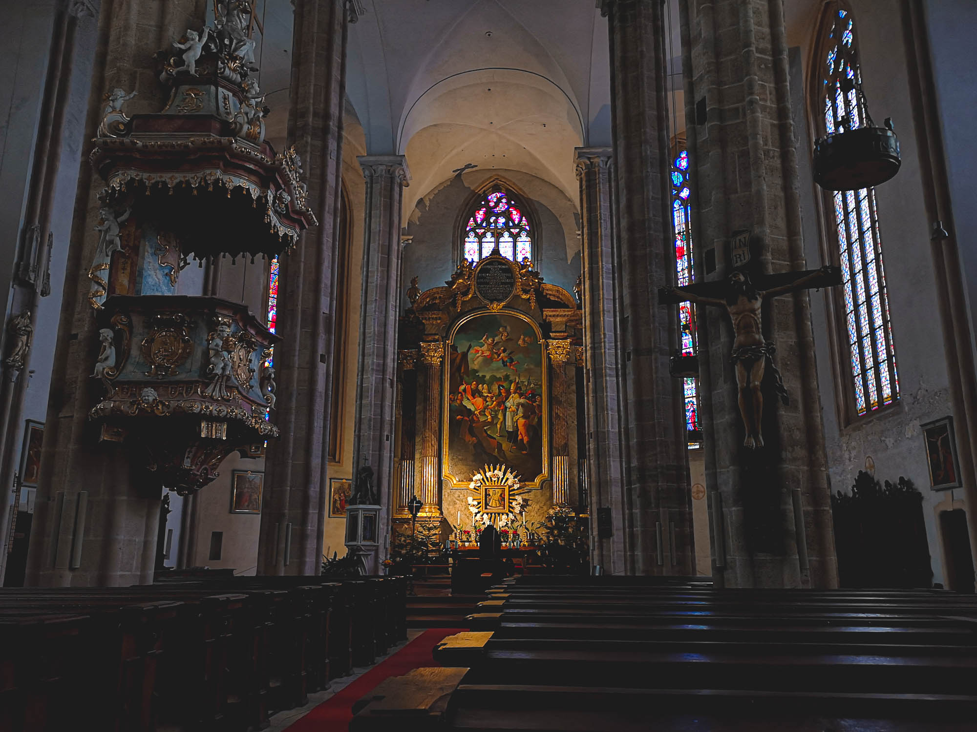 Interior of St Othmar Church in Mödling, Austria