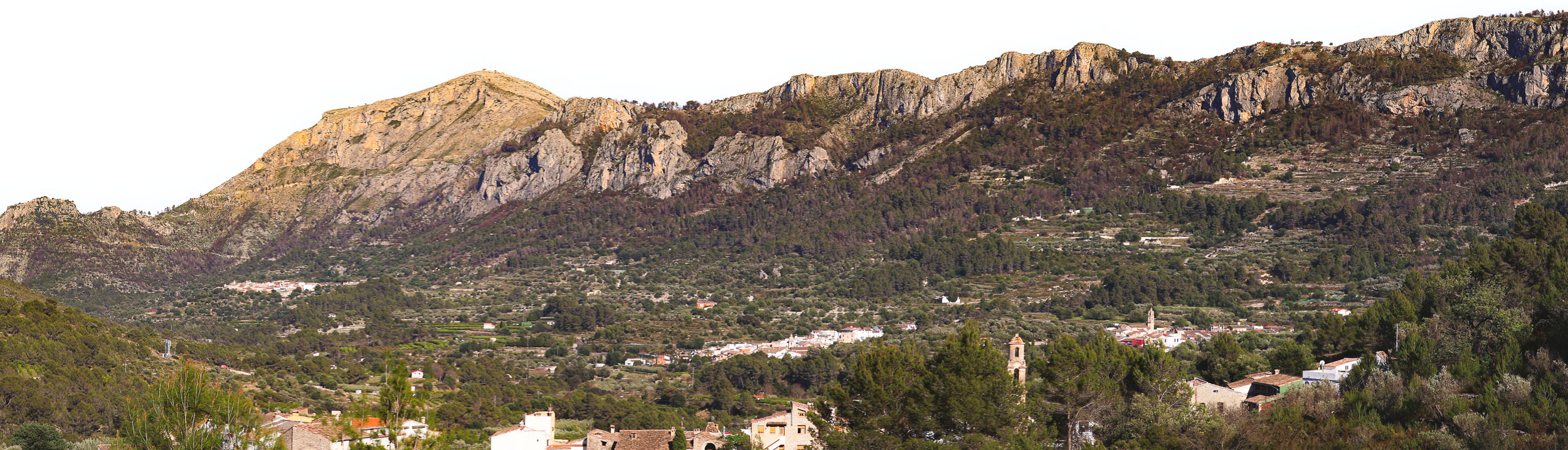 Panorama of Vall de la Gallinera in Marina Alta, Spain
