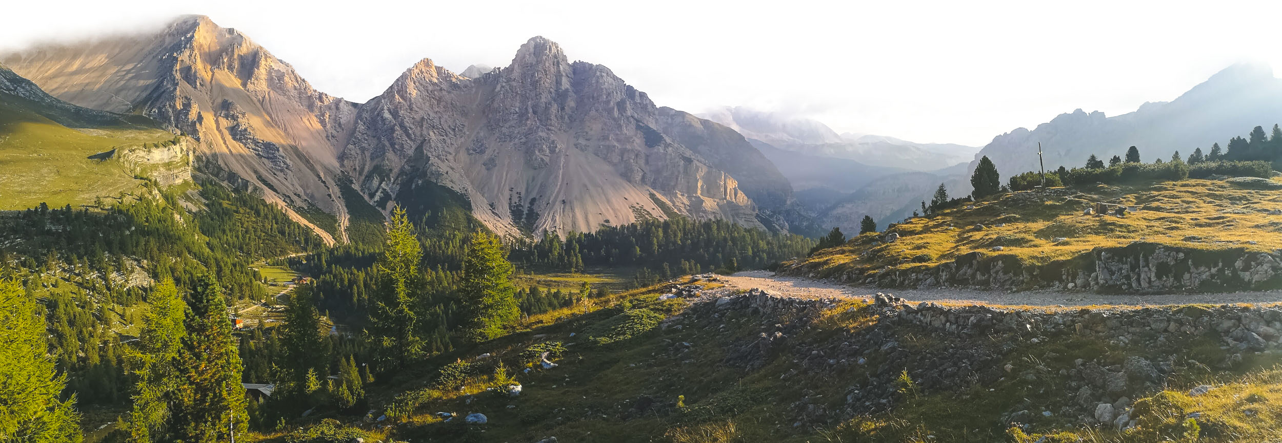Fanes mountain panorama in Alta Via 1, Dolomites, Italy