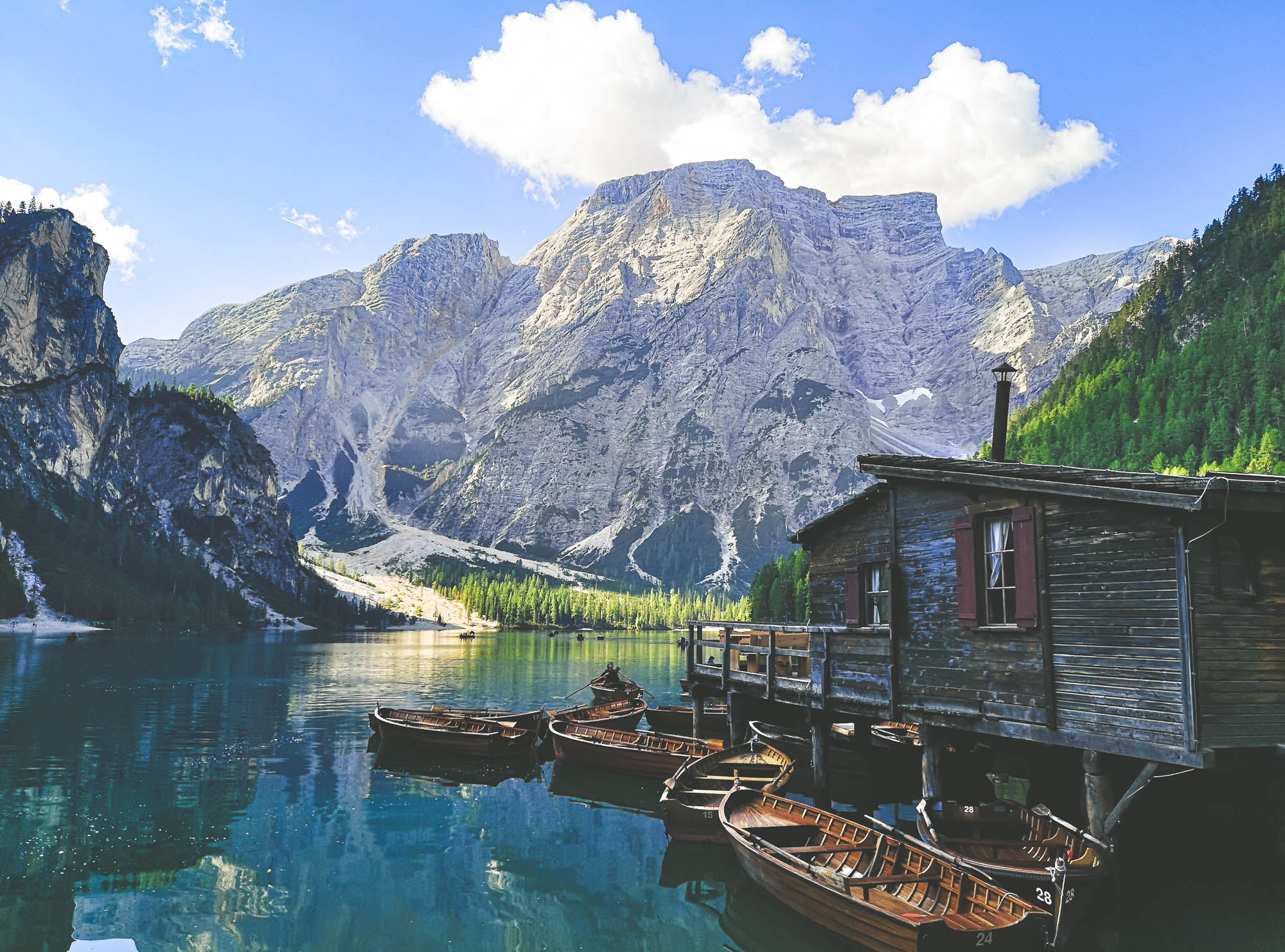 Lago di Braies in Dolomites, Italy
