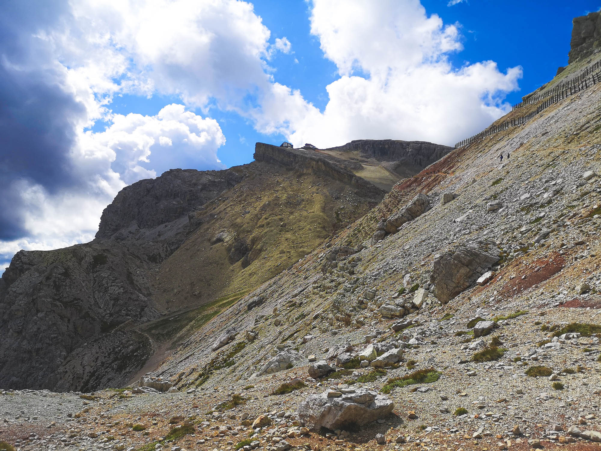 Rifugio Lagozuoi on Mount Lagozuoi in Alta Via 1, Dolomites, Italy