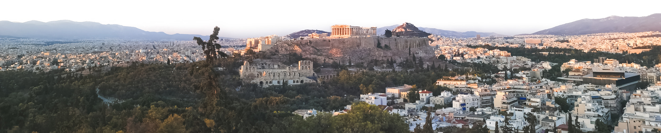 Acropolis panorama in Athens, Greece