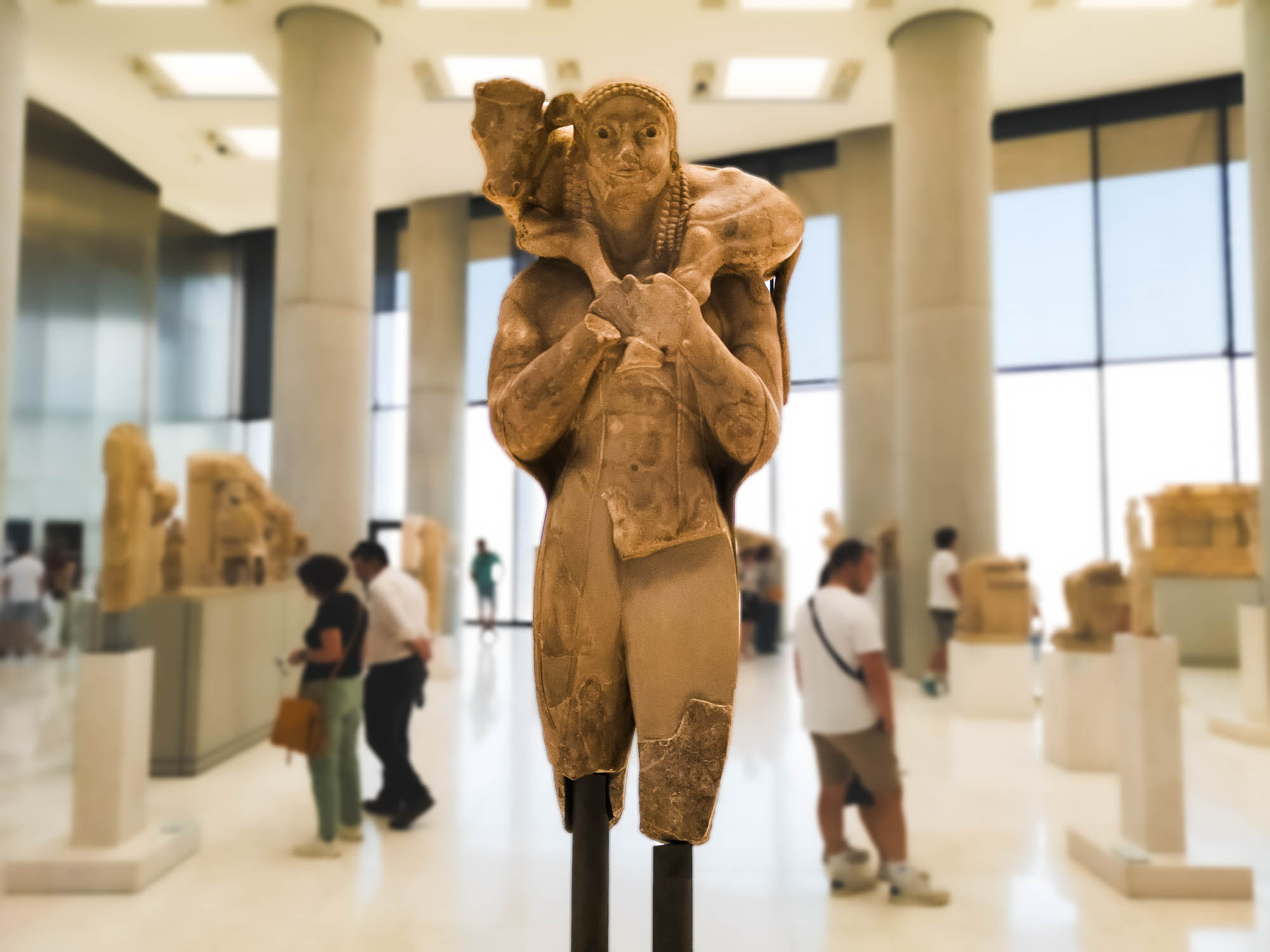 Athenian Moschophore (Calf-carrier) in Acropolis Museum, Athens, Greece
