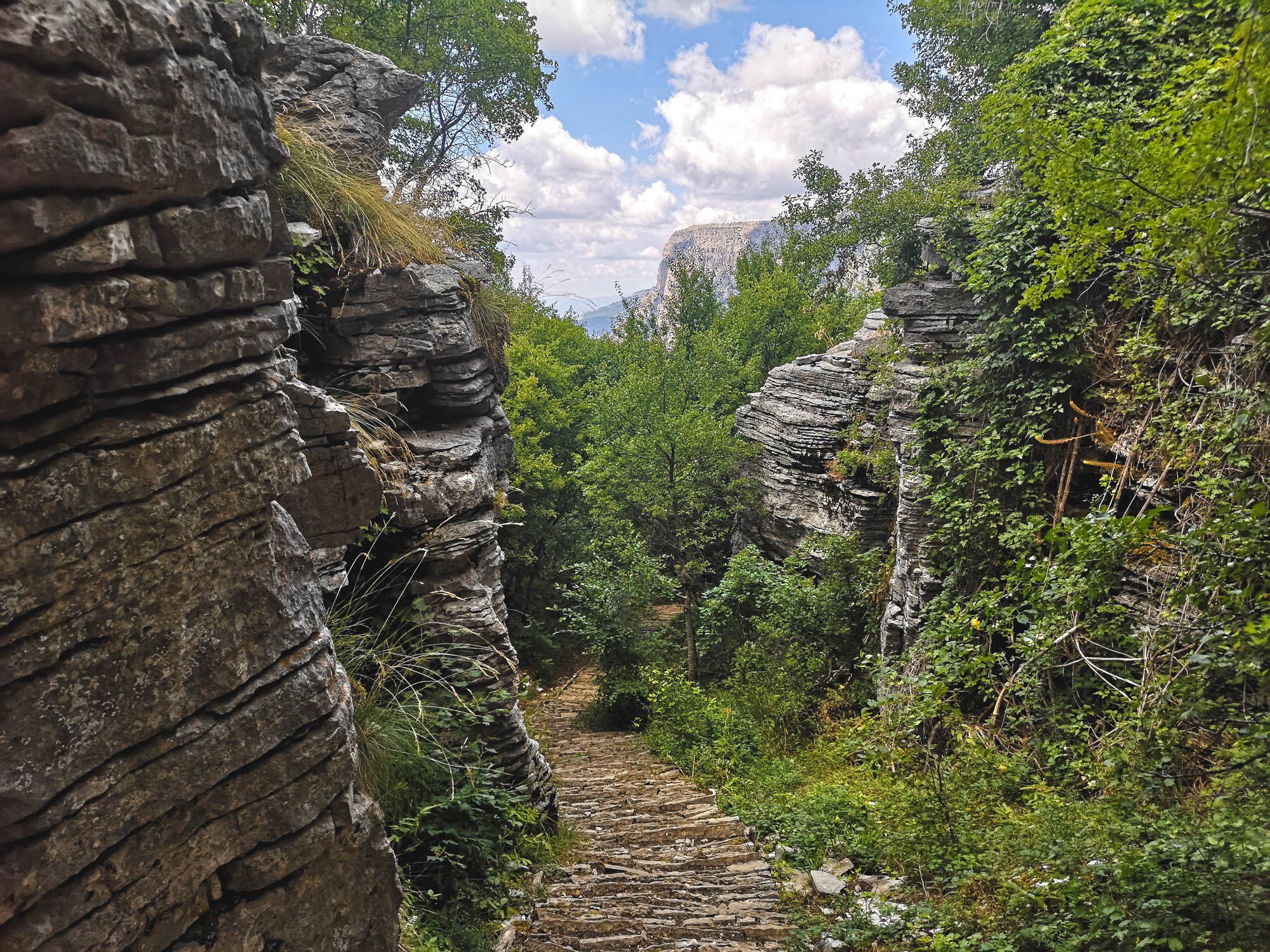 The path leading to the Beloi viewpoint of the gorgeous Vikos gorge in Epirus, Greece