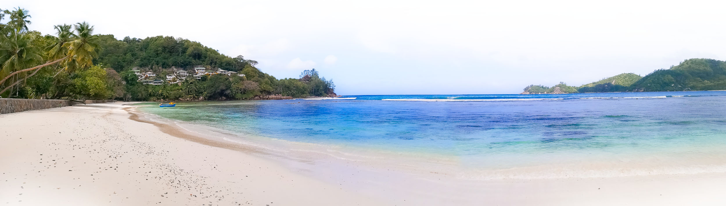 Panorama of Anse goulette in Baie Lazare, Mahe, Seychelles