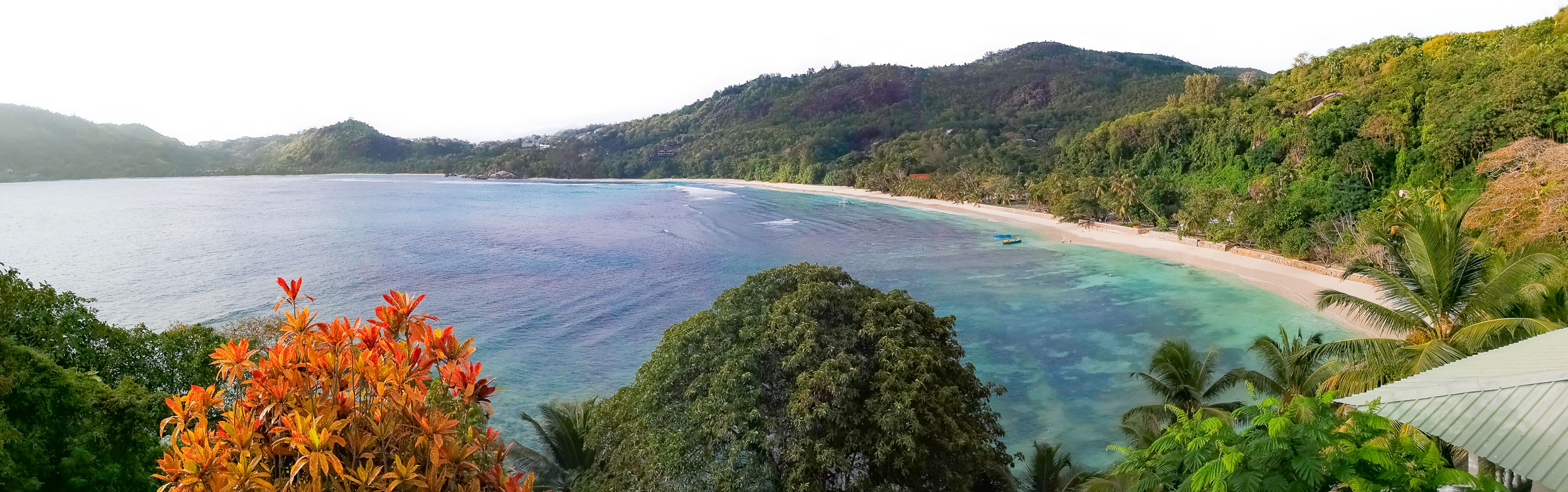 A panorama view from Hotel Lazare Picault in Baie Lazare, Mahe, Seychelles