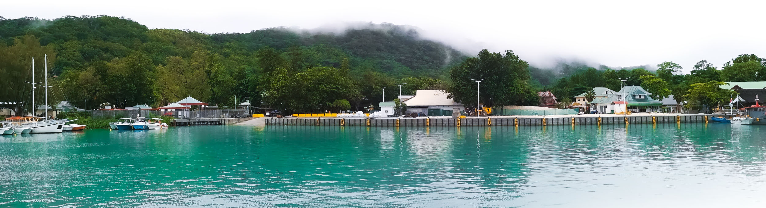 La DIgue island from Ferry Harbour, Seychelles