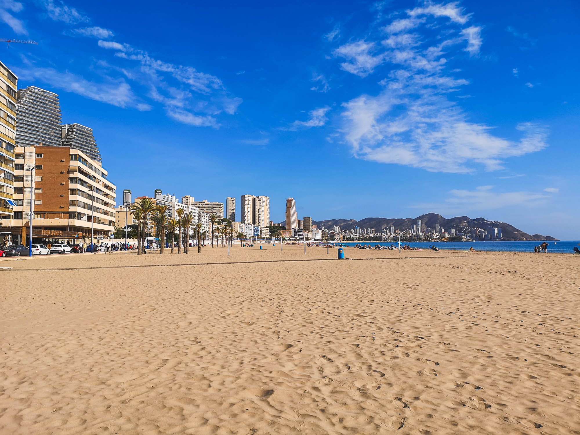 Blue flag beach in Alicante - Playa de Poniente in Benidorm, Spain